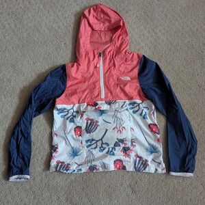 The North Face Kids Pink and Navy Floral Jacket